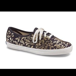 KEDS gold and black floral shoes 6.5